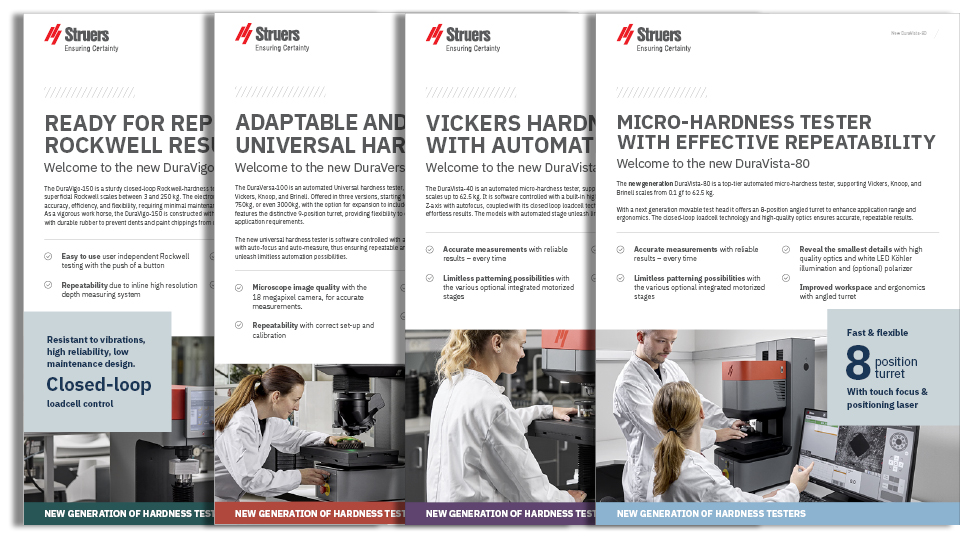 Flyers for Struers Hardness Testers